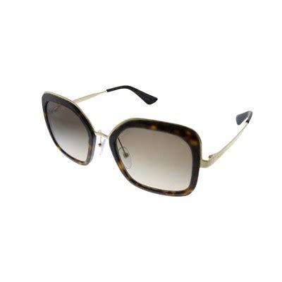 Prada PR 57US 2AU3D0 Havana Plastic Square Sunglasses 